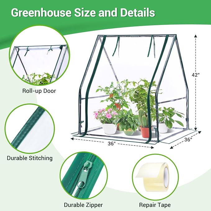 Mini Greenhouse for Indoor Outdoor: Ohuhu Portable Green House - Image 3