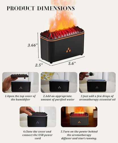 Essential Oil Diffuser, Flame Air Aromatherapy Diffuser, 7 Color Changing Light - Image 7