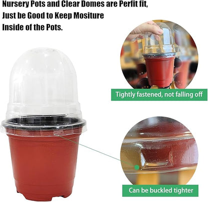 Plant Nursery Pots with Humidity Domes, 25 Sets 4 Inch Soft Nursery Pots - Image 2