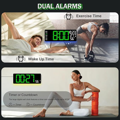 JoFomp 17.3" Large Digital Wall Clock, LED Digital Clock Large Display - Image 6