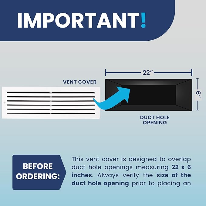 22x6 Inch Air Return Vent Cover Decorative – Premium Aluminum AC Vent Cover - Image 4
