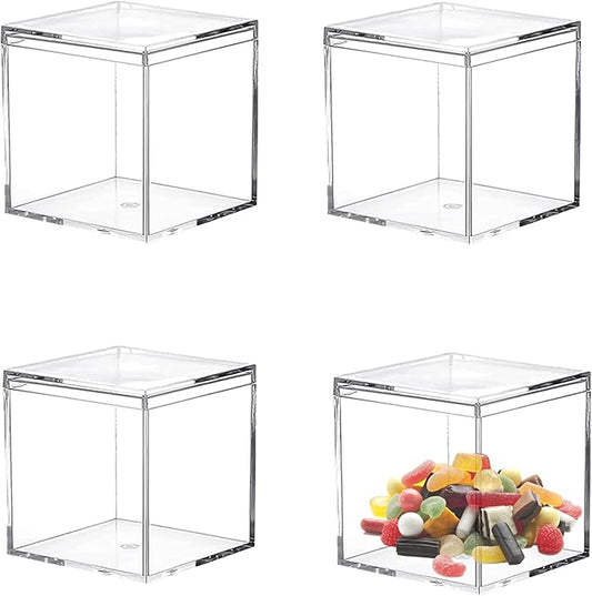 Acrylic Box Clear Acrylic Square Cube Display Boxes Multi-Purpose Container by LOVPLAY