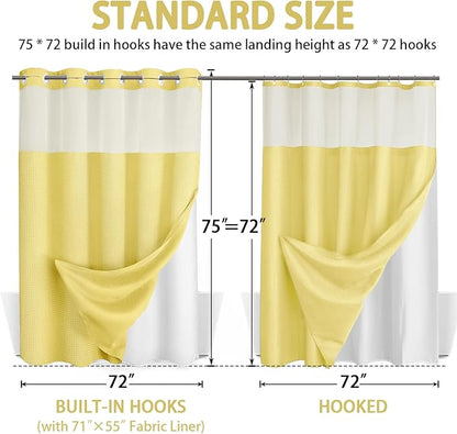 No Hook Shower Curtain and Liner Set - Image 6