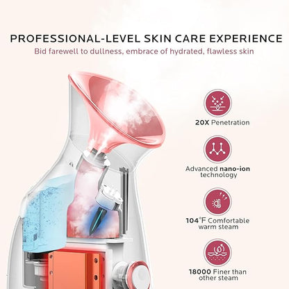 Facial Steamer Skin Care Kit: Face Steamer Home Spa Deep Cleaning Unclogs Pores - Image 3