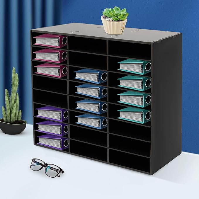 Literature Organizers 24/36Slots Mail Sorter Compartment Files Rack File by AOOCHU