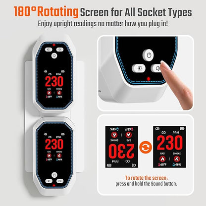 5-in-1 Carbon Monoxide Detectors Plug in, Natural Gas Leak & Smoke Alarm - Image 7