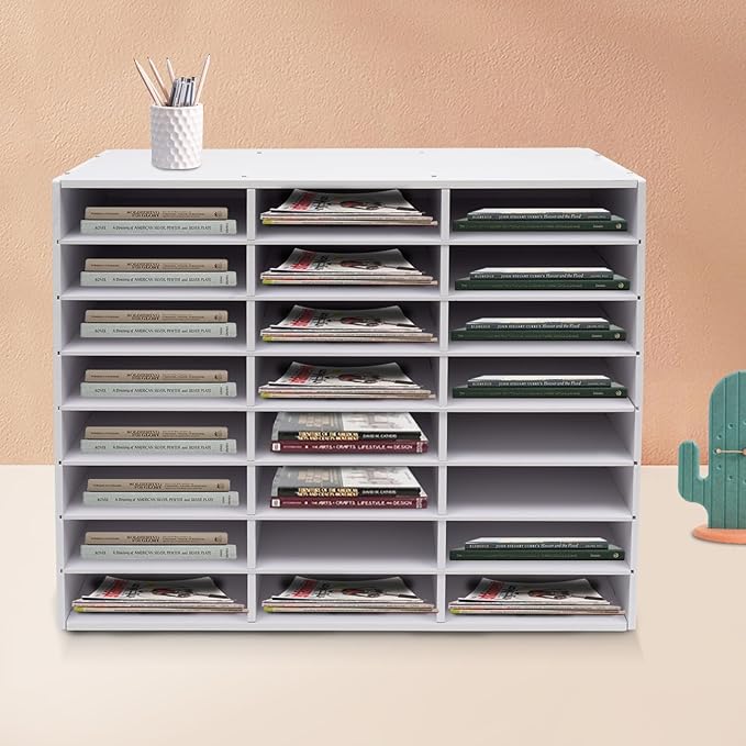Literature Organizers 24/36Slots Mail Sorter Compartment Files Rack File - Image 7