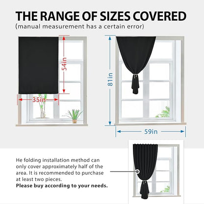 Autohesion Curtains for Windows, Bedroom Blackout Curtains for - Image 3