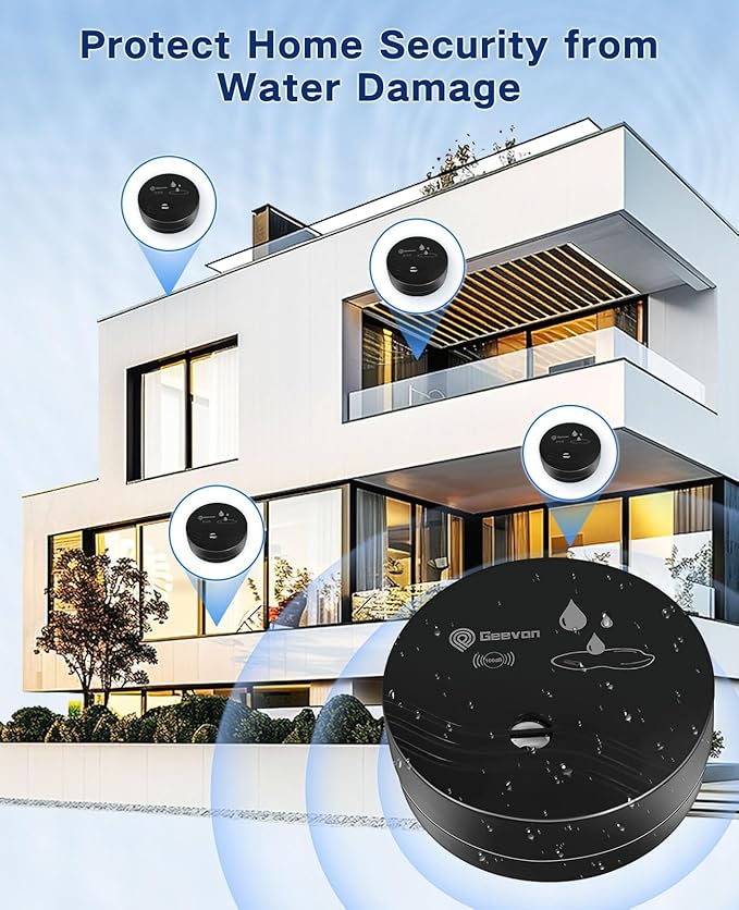 Geevon 2 Pack Water Leak Detectors, 100dB Water Sensor Alarms Flood Detector - Image 7