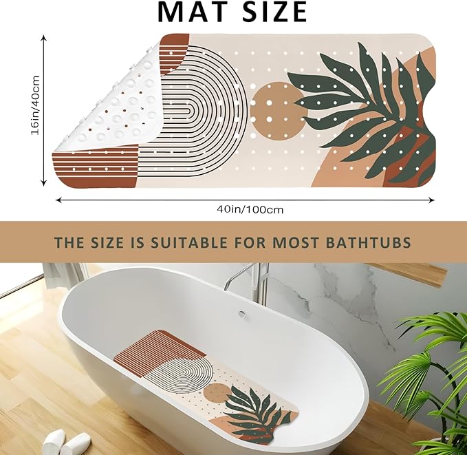 Rainbow Bathtub Mat Non Slip, Boho Baby Bath Mat - Image 3