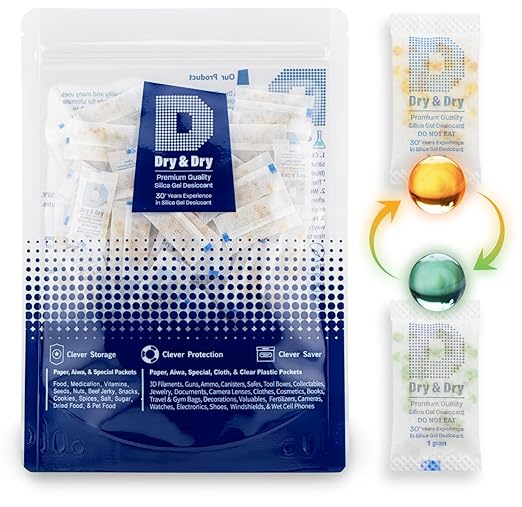 Dry & Dry 1 Gram Orange Indicating Silica Gel Packets Desiccants by DryDry