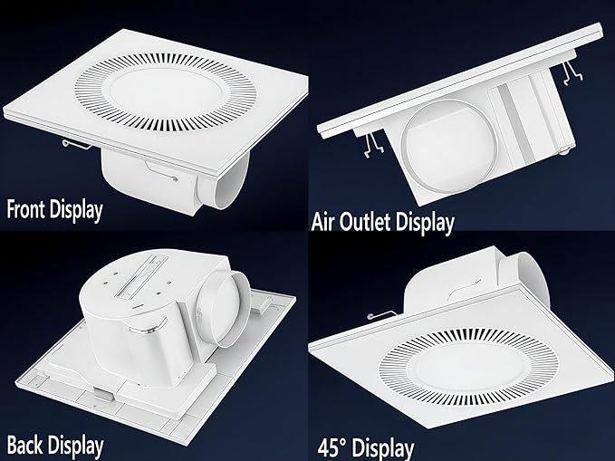 Bathroom Exhaust Fan With Light, DC Energy-Saving Ventilation Fan, Ceiling - Image 5