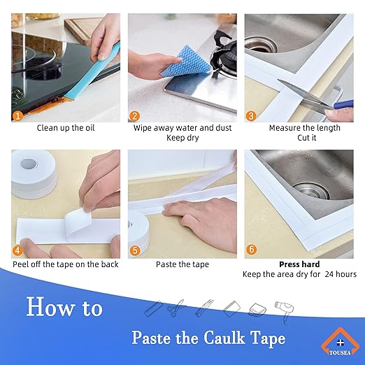 TOUSEA Waterproof Sealing Caulk Tape, Self Adhesive Sealant Strip - Image 5