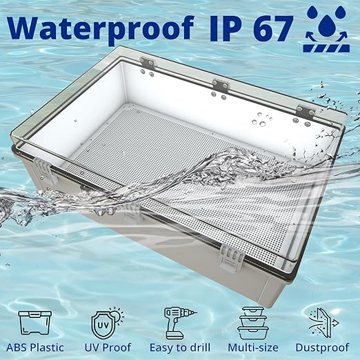 MAKERELE Extra Large Electrical Box Plastic IP67 Electronics Clear Waterproof - Image 3