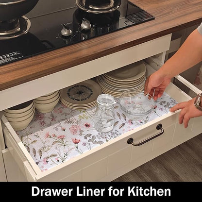 Leaf Floral Shelf Liners Non Adhesive and Strong Non-Slip Shelf and Drawer - Image 3