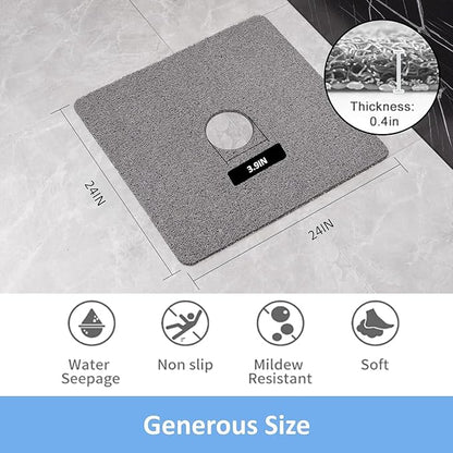 Square Shower Mat, Soft PVC Loofah Bath Mat Without Suction Cups - Image 2