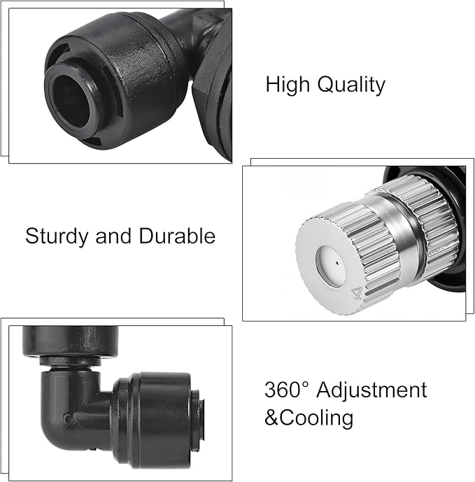 CozyCabin Double Reptile Mister Nozzles, 1/4'' Reptile Misting Spray Nozzle 360 - Image 4