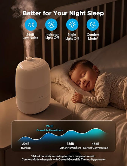 GoveeLife Smart Humidifiers for Bedroom, 3L Top Fill Cool Mist Humidifiers - Image 4
