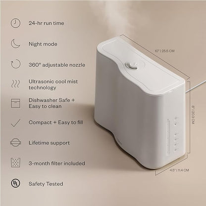 Vitruvi Cloud Bedside Humidifier, 24 Hr Run Time, 602ft Coverage, Large Home - Image 2