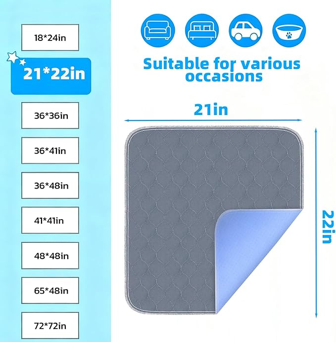 RIQINXIN Waterproof Chair Pads for Incontinence 4 Pack Reusable Seat Protector - Image 3