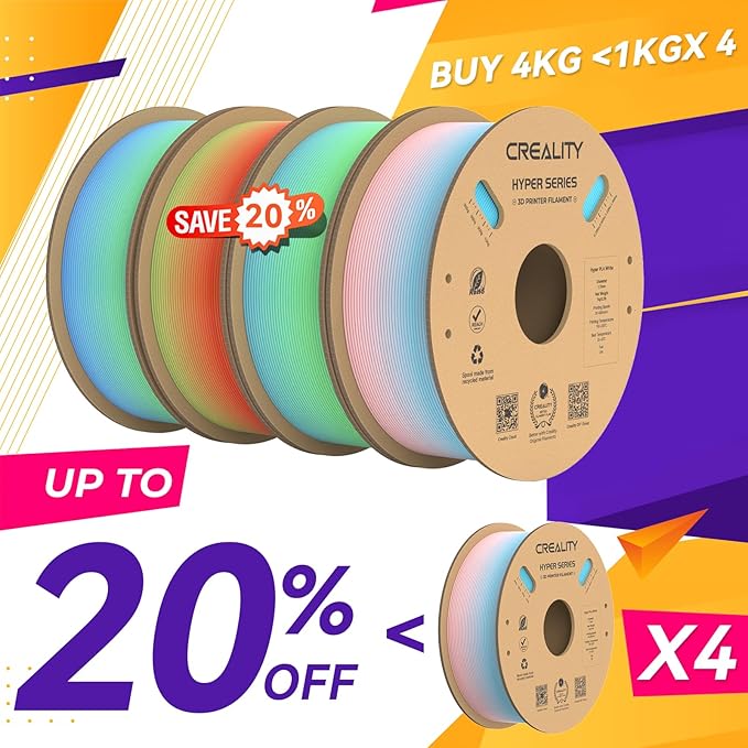 Creality Hyper PLA Filament 1.75mm, 30-300mm/s High Speed 3D Printer Filament - Image 2