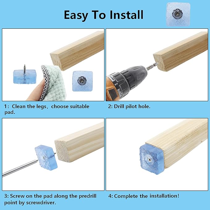 20PCS Screw on Furniture Pad, TTZEZE Furniture Sliders - Image 5