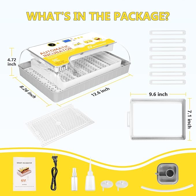 Sailnovo Egg Incubator, 20-60 Eggs Fully Automatic Poultry Hatcher Machine - Image 6