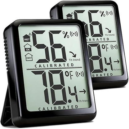 Antonki 2 Pack Room Thermometer Small Hygrometer Indoor Humidity Monitor Sensor by Antonki