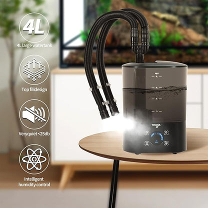 WACOOL Upgraded Digital Timing Reptile Fogger, 4L No Leak Reptile Humidifier - Image 2