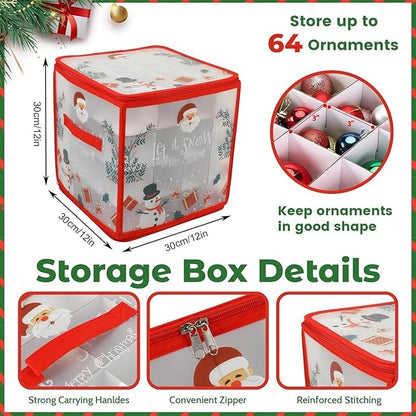 Christmas Ornament Storage Box, Christmas Storage Containers Organizer Bag - Image 6