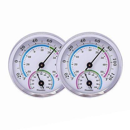 Mini Indoor Thermometer Hygrometer Analog 2 in 1 Temperature Humidity Monitor by LayscoPro