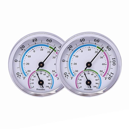 Mini Indoor Thermometer Hygrometer Analog 2 in 1 Temperature Humidity Monitor by LayscoPro