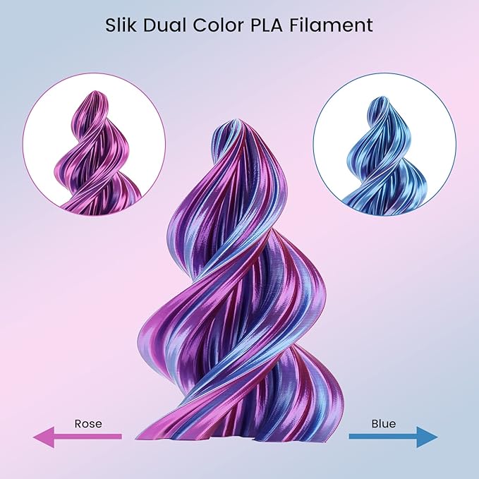 Sovol Dual Color PLA Filament 1.75mm, Silk PLA 3D Printing Material, Dual Color - Image 2