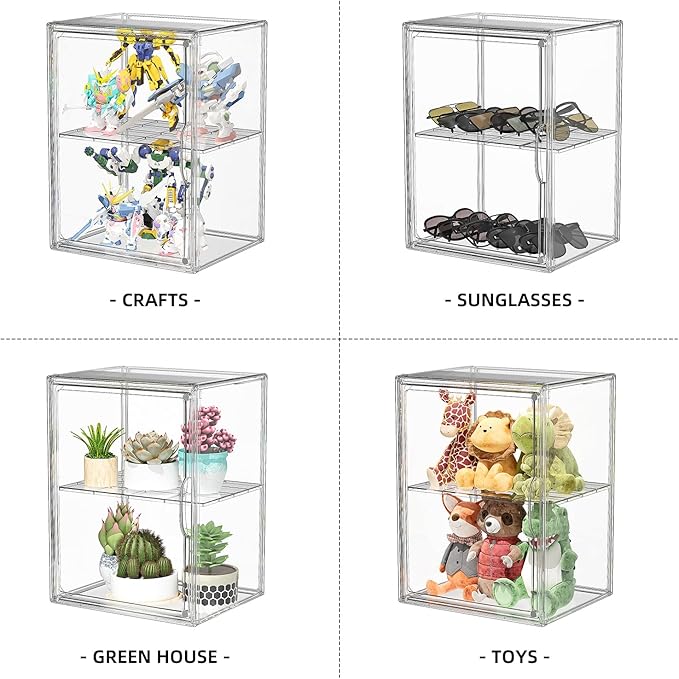Clear Acrylic Display Case, Super Large Stackable Storage Bins Magnetic - Image 3