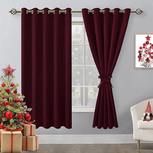 Hiasan Blackout Curtains for Bedroom, 60 x 63 Inches Length by Hiasan
