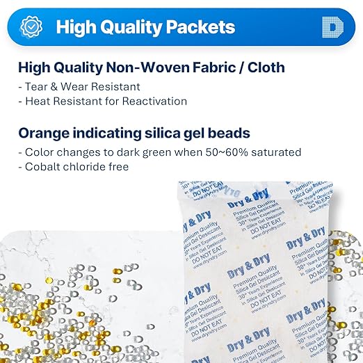 Dry & Dry 500 Gram Orange Indicating Mixed Silica Gel Packets - Image 2