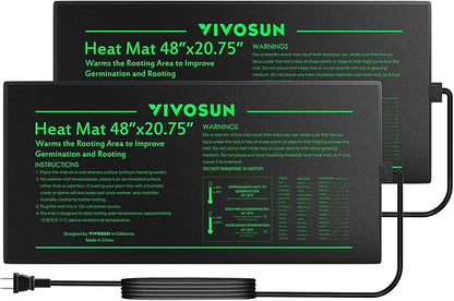 VIVOSUN 2-Pack 48" x 20.75" Durable Waterproof Seedling Heat Mat, UL & by VIVOSUN