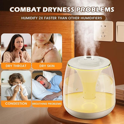 Humidifiers for Bedroom, 3 L Cool Mist Top-Fill 40H Super Long Time, 23dB Quiet - Image 7