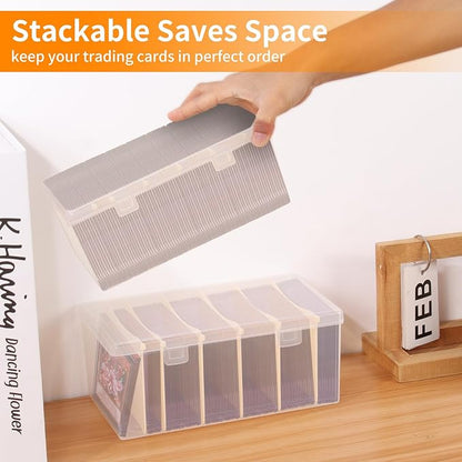 Trading Card Storage Box with 6 Dividers, Toploads Storage Box Plastic Baseball - Image 5