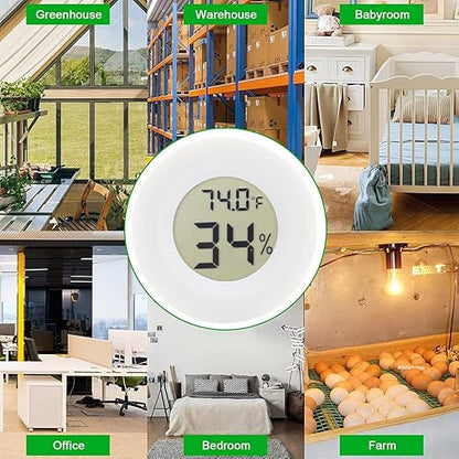 6-Pack Mini Round Hygrometer Thermometer Digital LCD Monitor Indoor Outdoor - Image 2