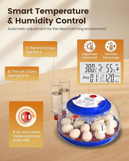 Incubators for Hatching Eggs, 18 Eggs Incubators - Image 6
