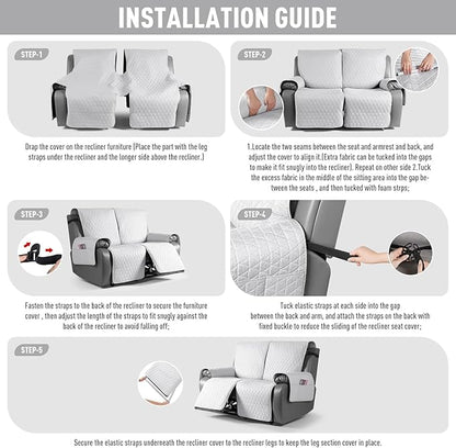 TAOCOCO 100% Waterproof Recliner Cover, Non-Slip Washable Reclining Couch Cover - Image 7