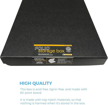Lineco, Archival Folio Storage Box. Acid-Free, Metal Edge Boxboard, Clamshell - Image 5