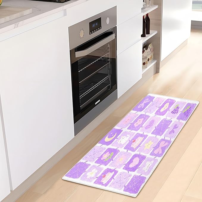 Purple Flower Cake Grid Bath mats - Image 6