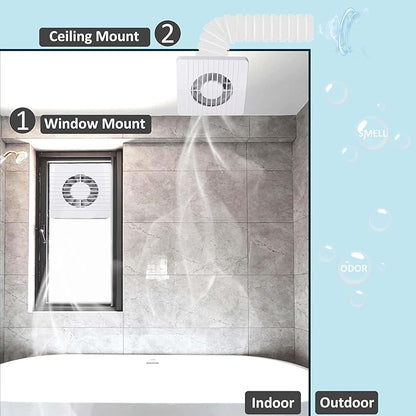 4 Inch Wall-Mounted Exhaust Fan, Small Bathroom Fan, IPX4 55CFM Window - Image 4
