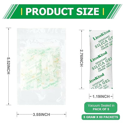 5 Gram Food Grade Silica Gel Packets, Moisture Absorbers - Image 3