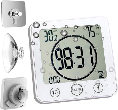 Waterproof Bathroom Wall Clock and Timer, Digital Water Resistant Hanging Timer by HomemelindaExquisiteClock