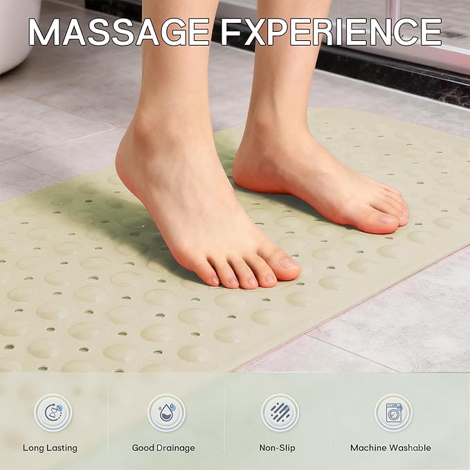 Anti-Slip Bathtub Shower mat, 39.3×15.7 inch（Approximately 100 × 40cm） Soft - Image 4