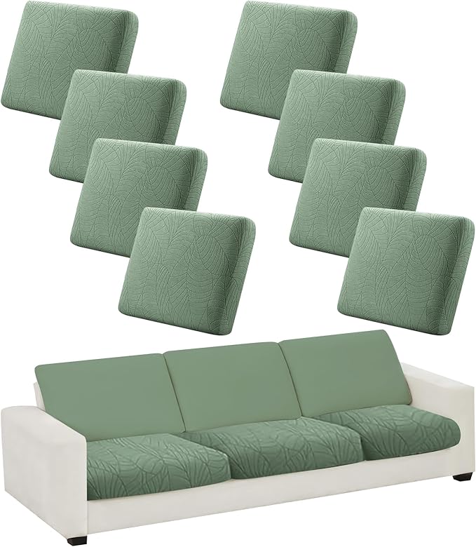8Pcs Stretch Couch Cushion Covers, Water Resistant Outdoor Sofa Cuhsion Cover by CALBODE