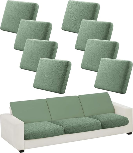 8Pcs Stretch Couch Cushion Covers, Water Resistant Outdoor Sofa Cuhsion Cover by CALBODE